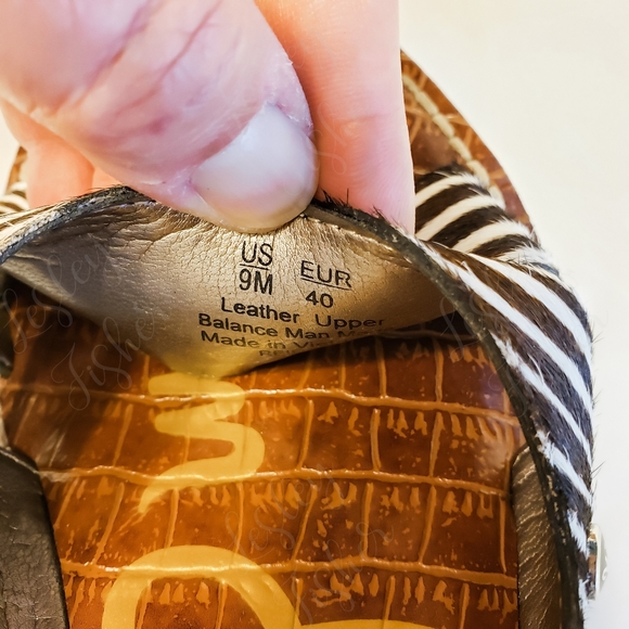 Sam Edelman Reid, Black/White Brahma Wedges - Picture 5 of 8